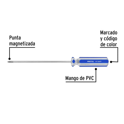 Desarmador de cruz de 1/8 x 4 con mango de PVC