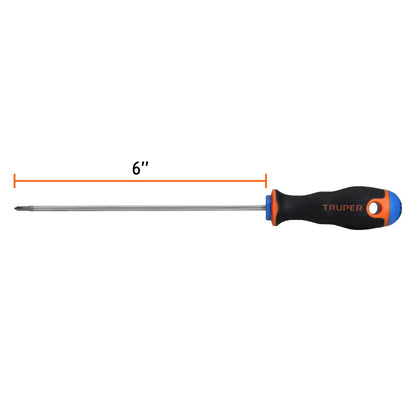 Desarmador de cruz de 1/8 con barra de 15.24 cm y mango Comfort Grip