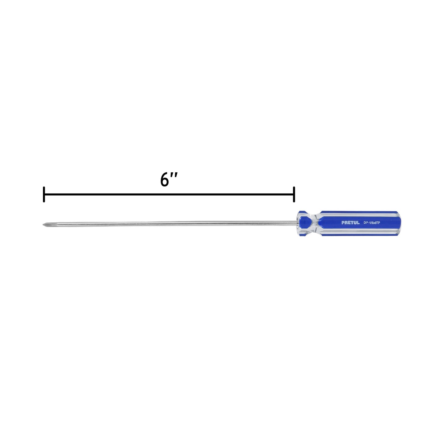 Desarmador de cruz de 1/8 x 6 con mango de PVC