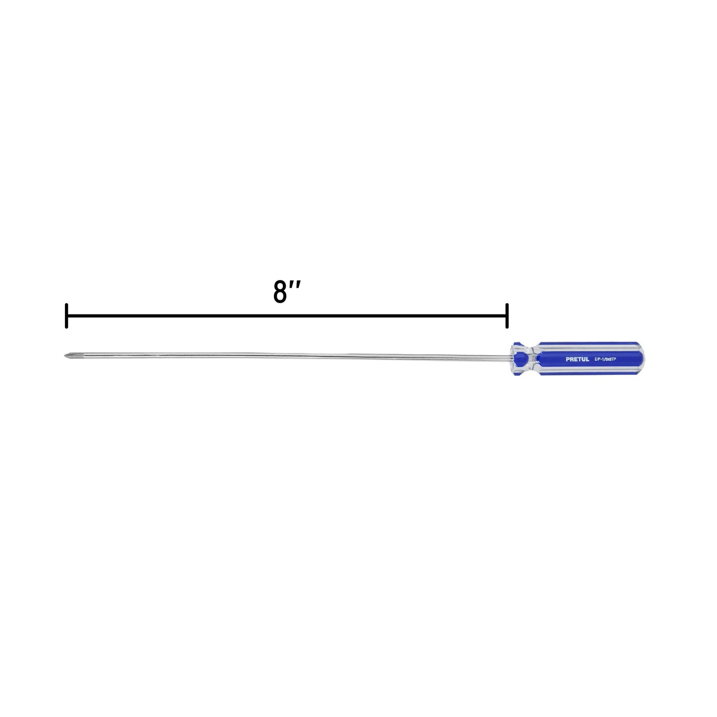 Desarmador de cruz de 1/8 x 8 con mango de PVC