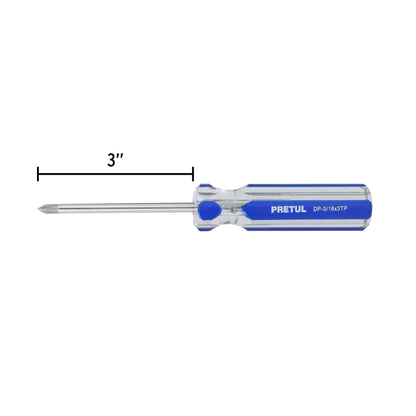 Desarmador de cruz 3/16 x 3 pulgadas con mango de PVC