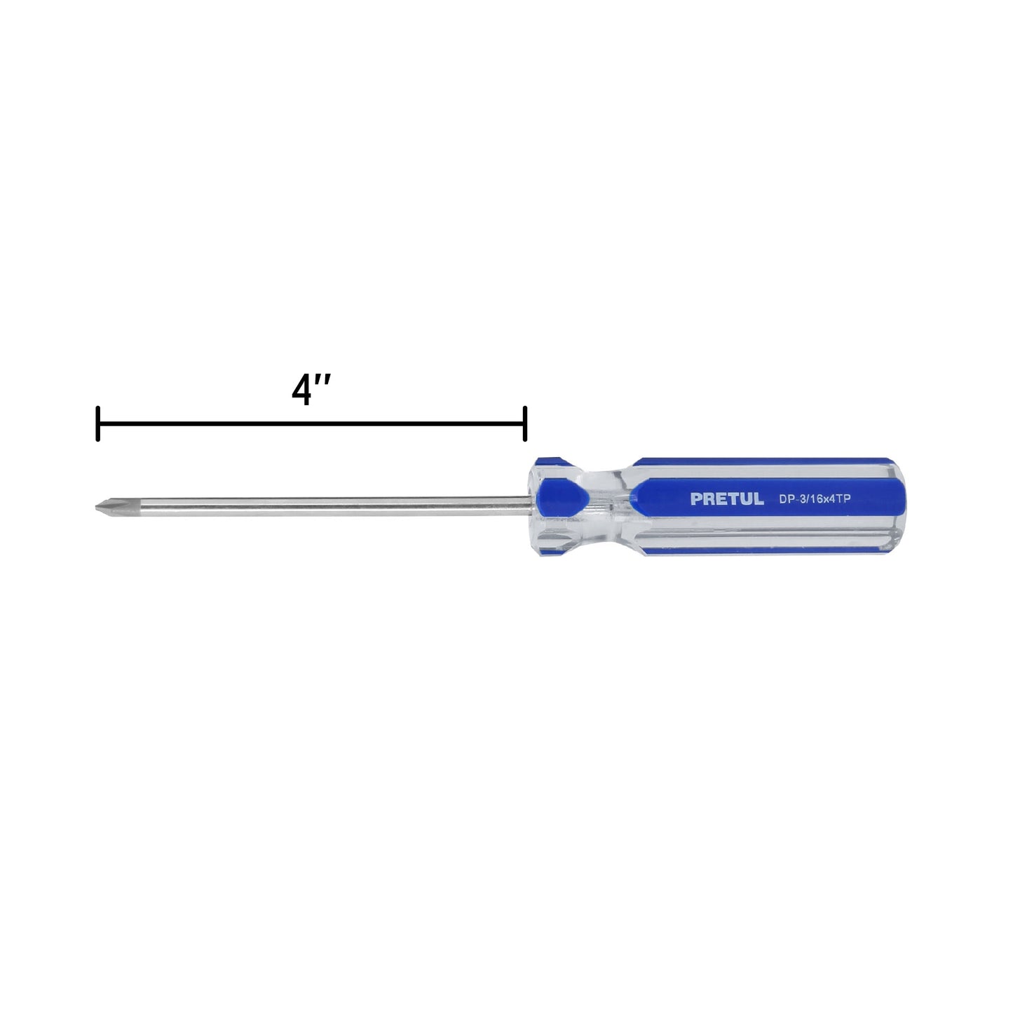 Desarmador de cruz 3/16 x 4 pulgadas con mango de PVC