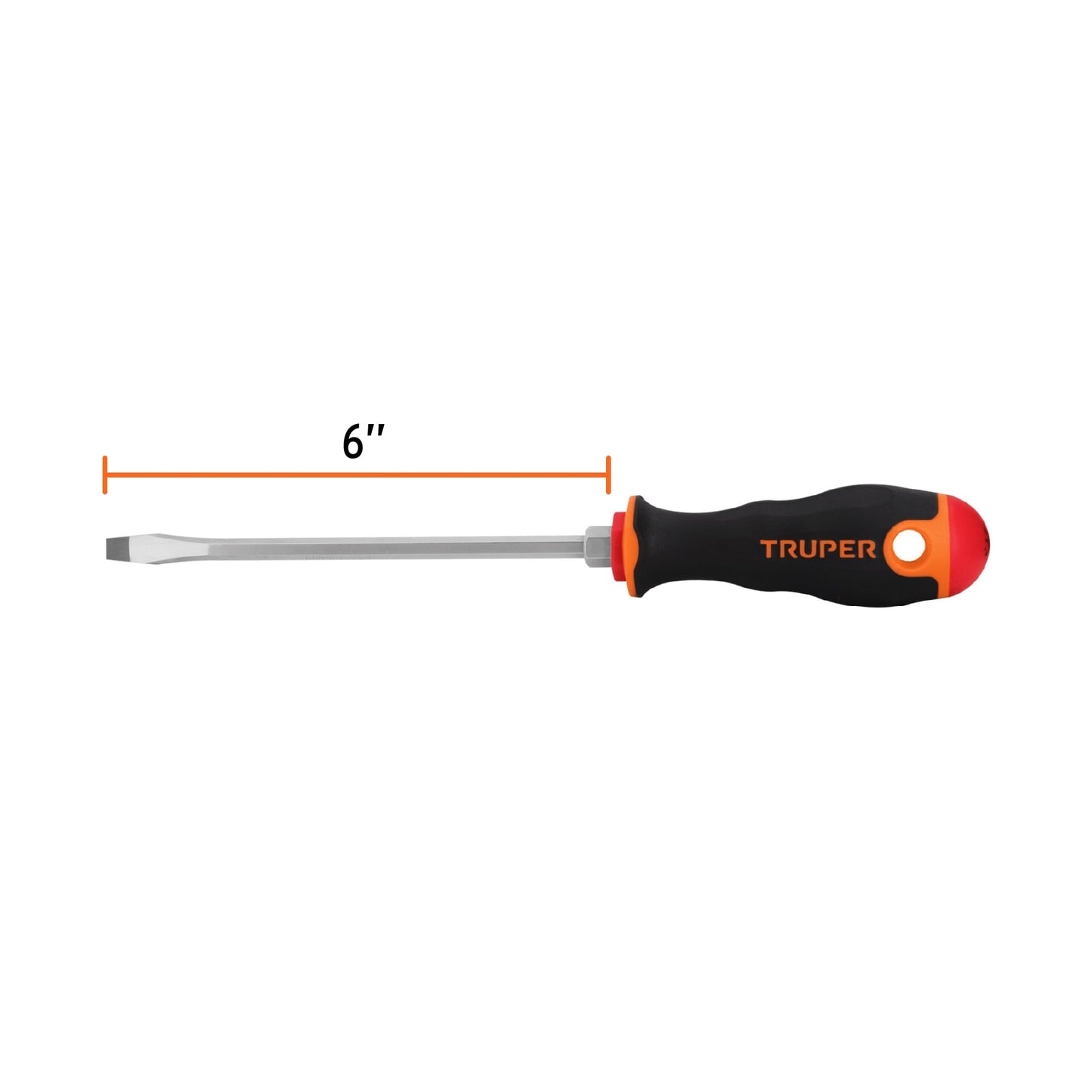 Desarmador plano de 1/4 con barra de 15.24 cm y mango Comfort Grip