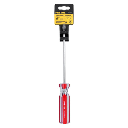 Desarmador plano de 1/4 x 6 con mango de PVC