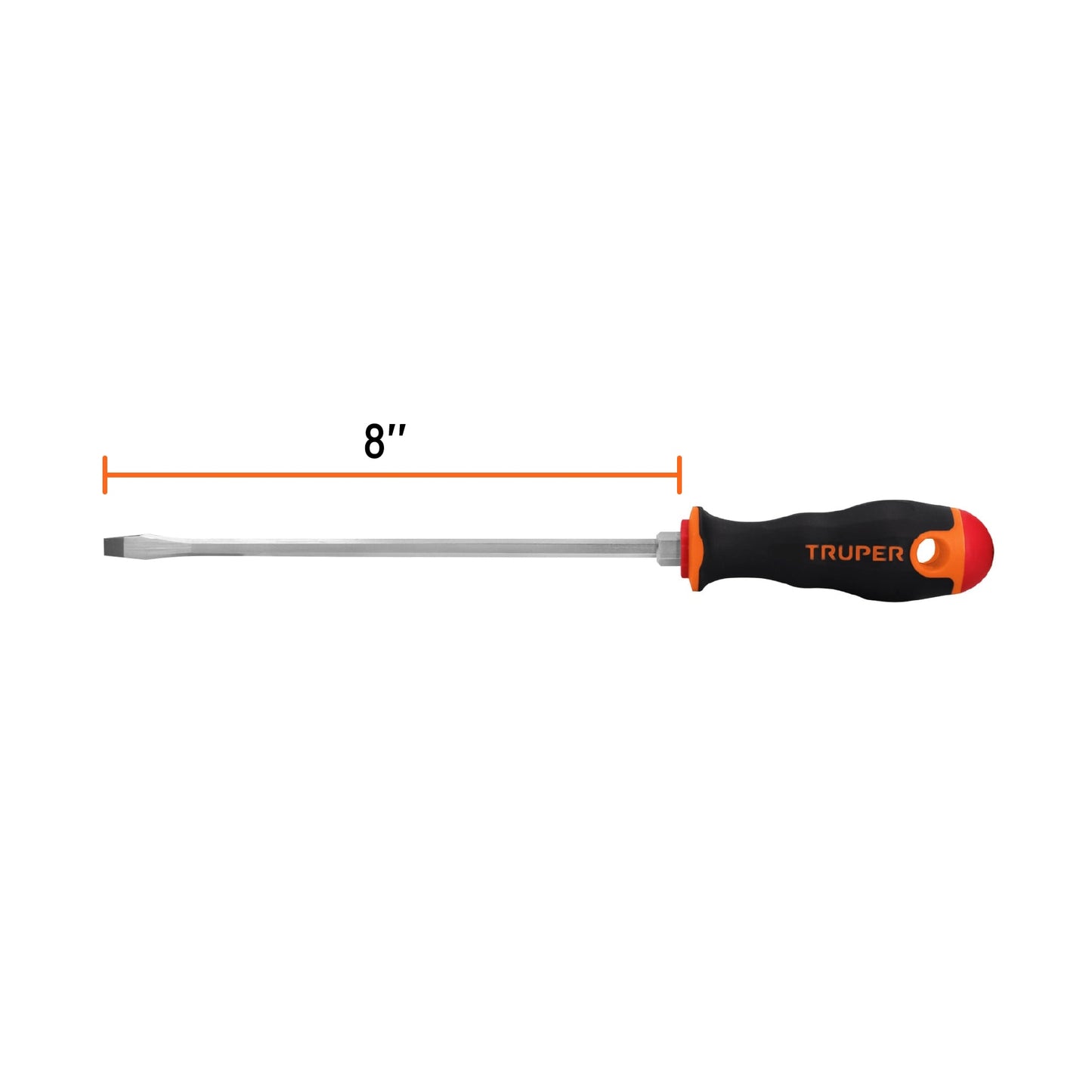 Desarmador plano de 1/4 con barra de 20.32 cm y mango Comfort Grip