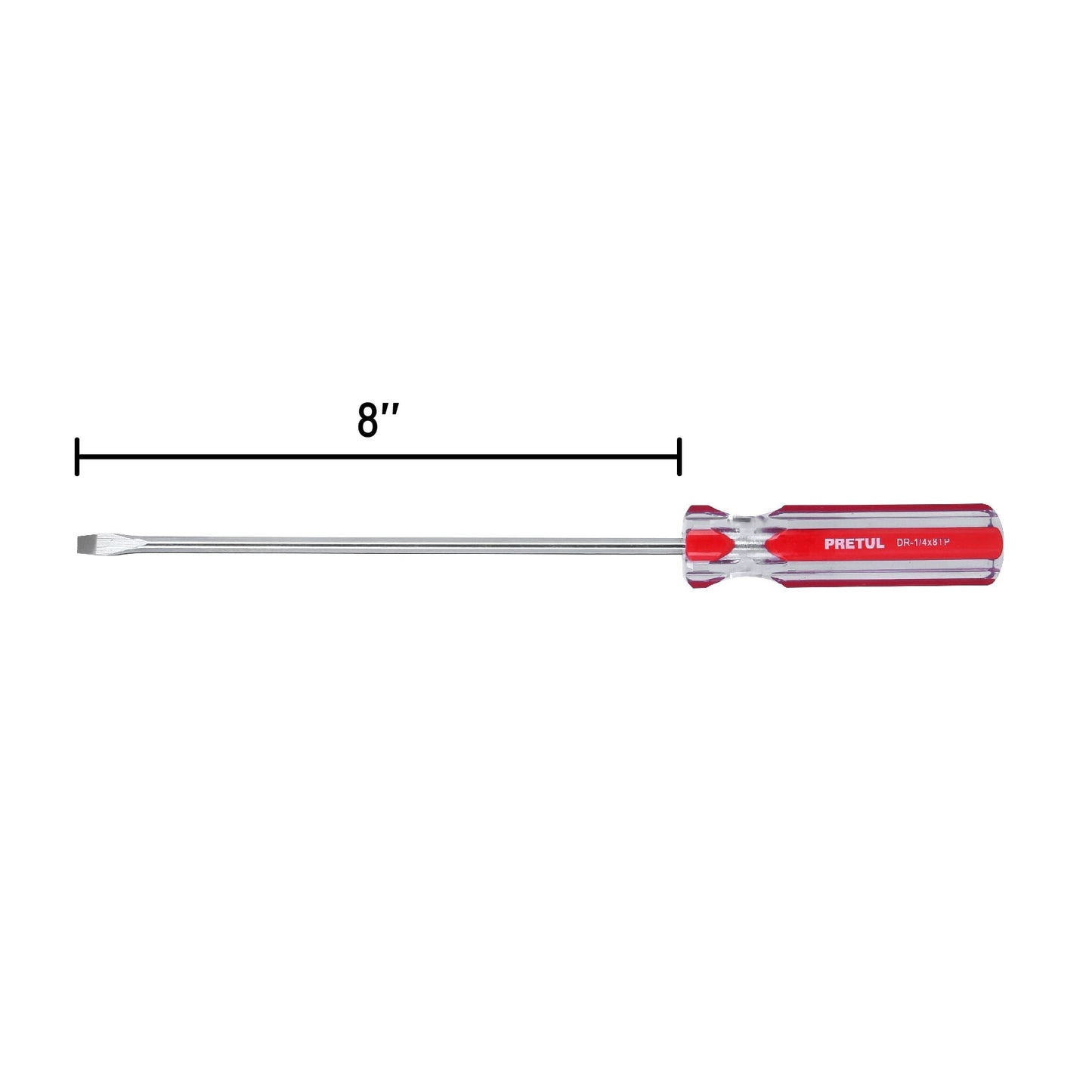 Desarmador plano de 1/4 x 8 con mango de PVC