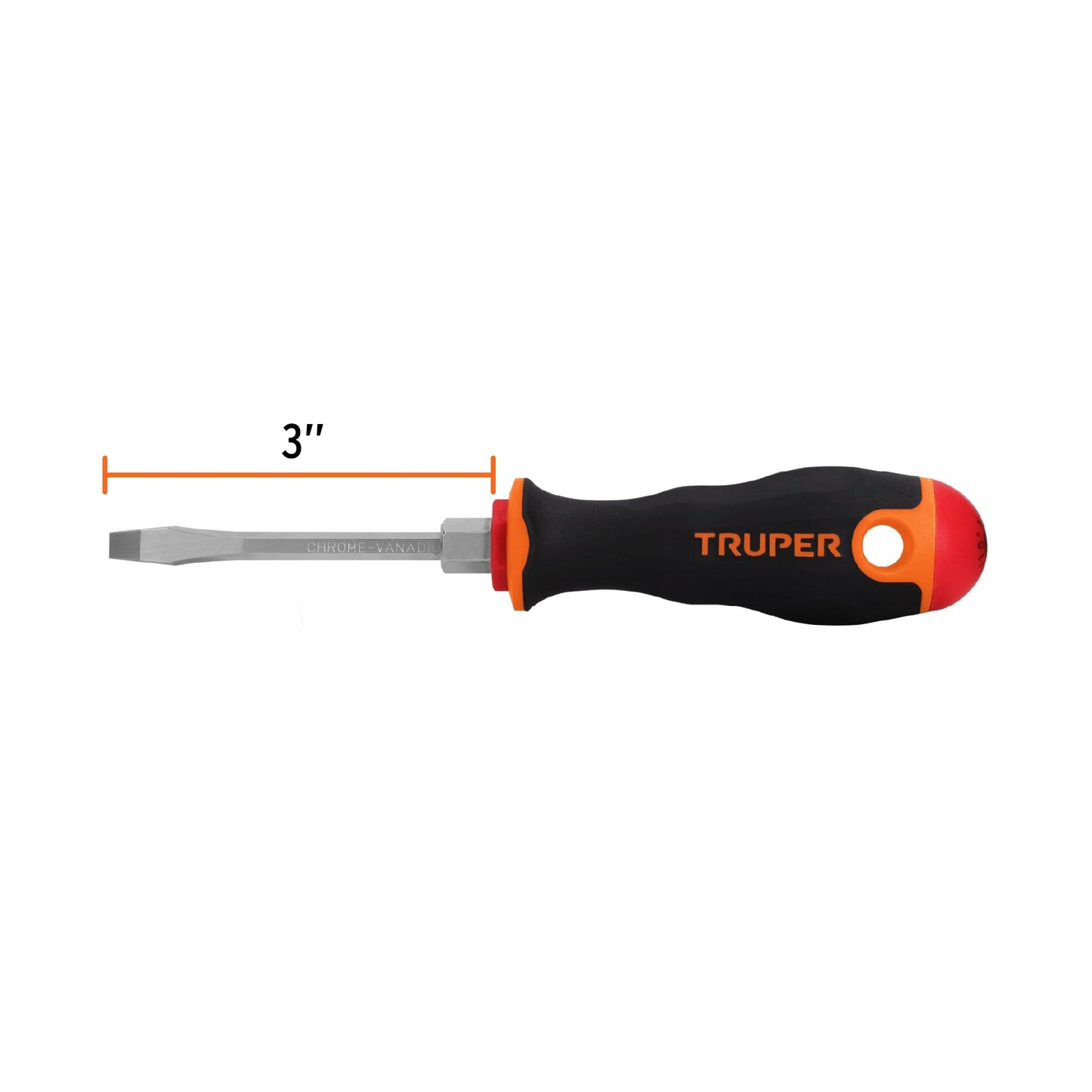 Desarmador plano de 3/16 con barra de 7.6 cm y mango Comfort Grip