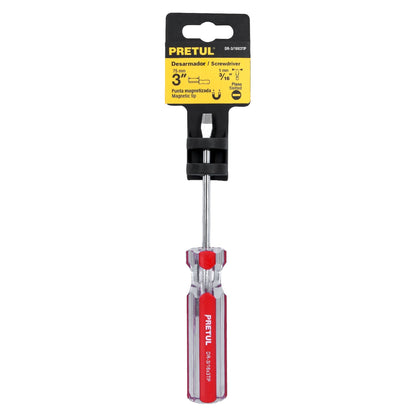 Desarmador plano de 3/16 x 3 con mango de PVC