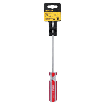 Desarmador plano de 3/16 x 6 con mango de PVC