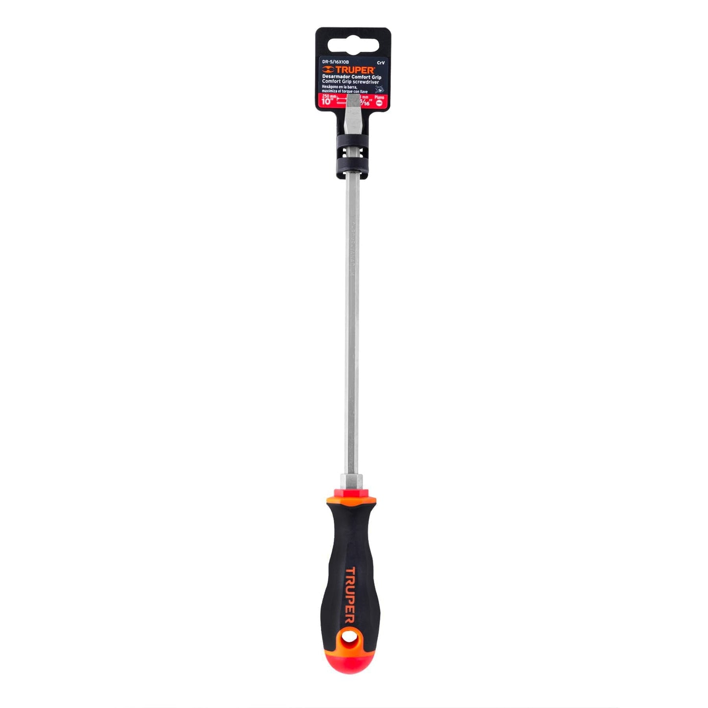 Desarmador plano de 5/16 con barra de 25.4 cm y mango Comfort Grip