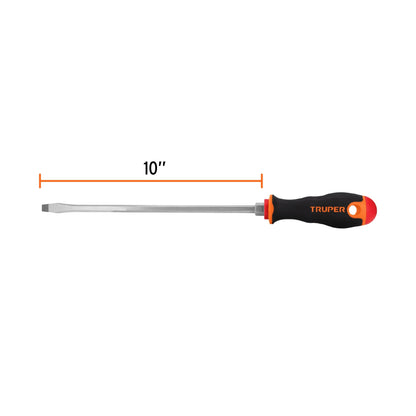 Desarmador plano de 5/16 con barra de 25.4 cm y mango Comfort Grip