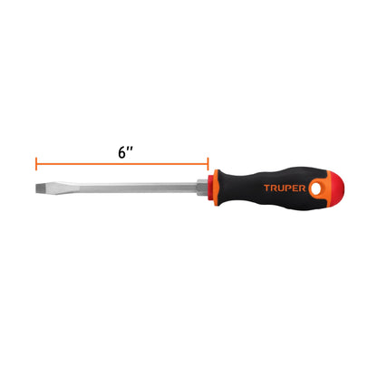 Desarmador plano de 5/16 con barra de 15.24 cm y mango Comfort Grip
