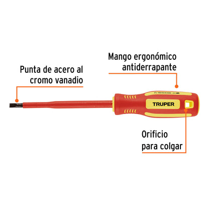 Desarmador dieléctrico plano de 7/32 x 5