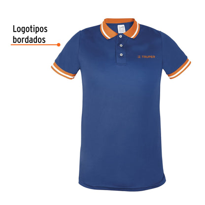 Playera polo performance para hombre azul talla chica
