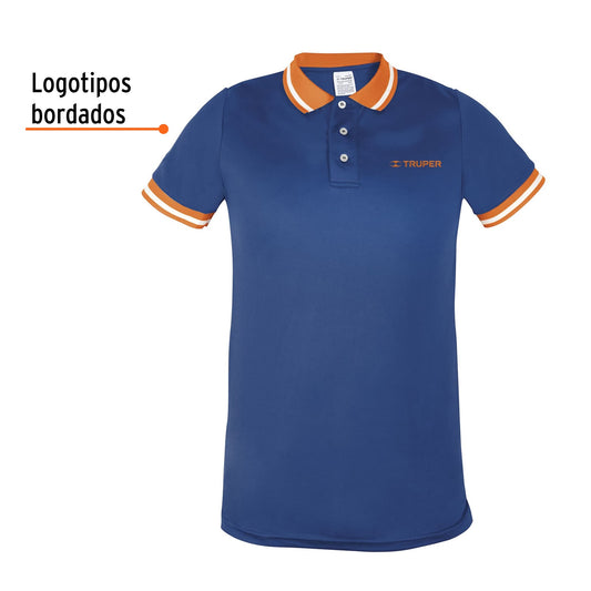 Playera polo performance para hombre azul talla mediana