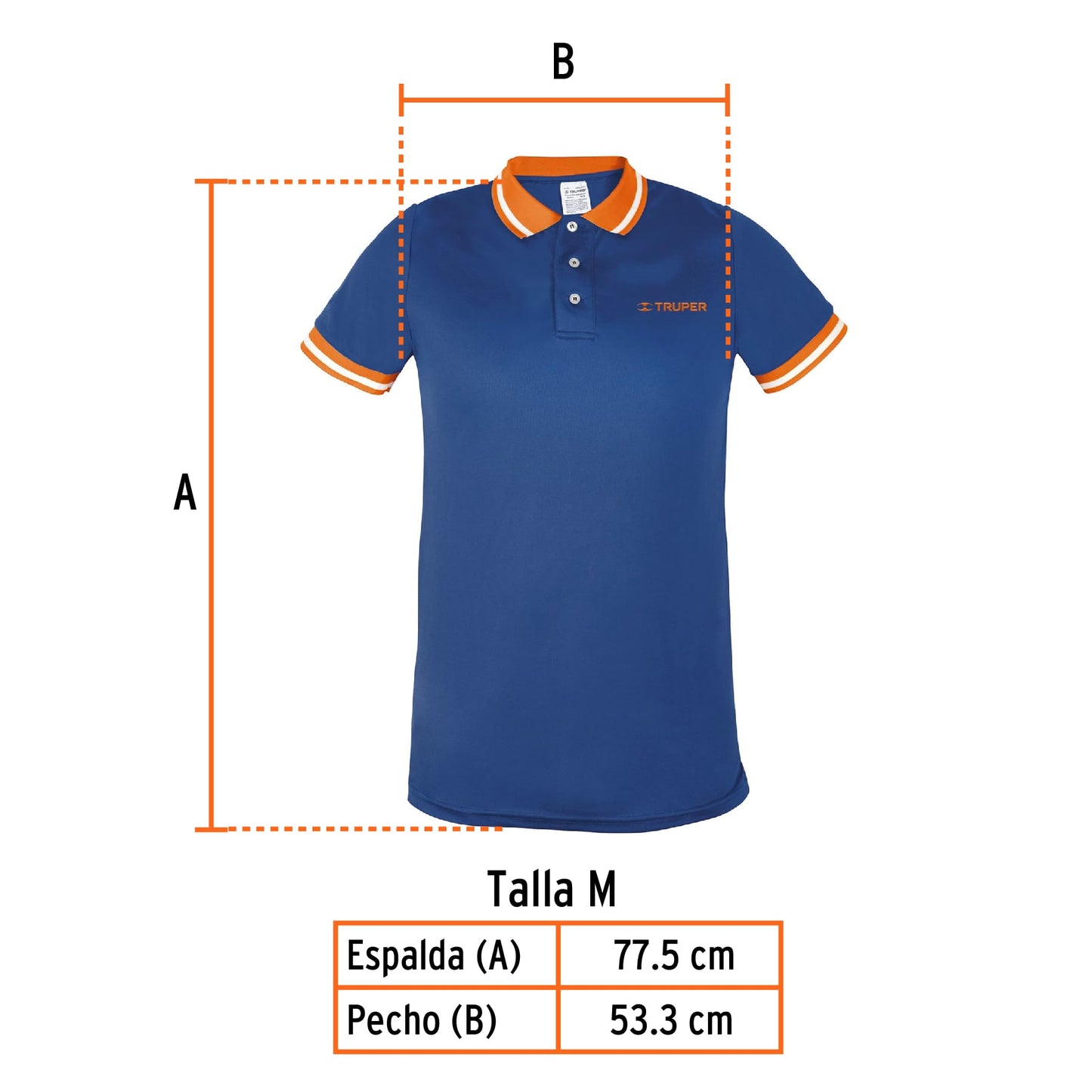 Playera polo performance para hombre azul talla mediana