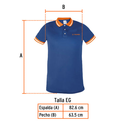 Playera polo performance para hombre azul talla extra grande