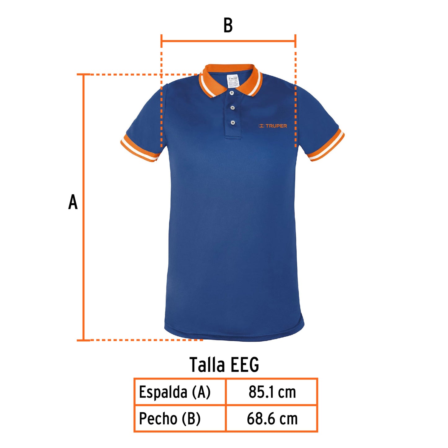 Playera polo performance para hombre azul talla extra extra grande