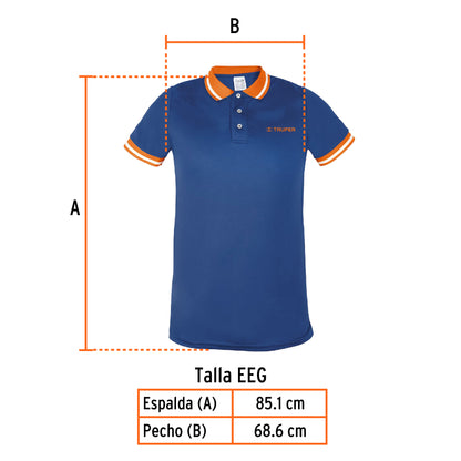 Playera polo performance para hombre azul talla extra extra grande