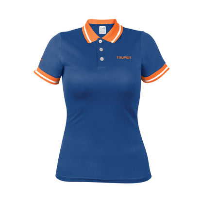 Playera polo performance para mujer color azul en talla CH