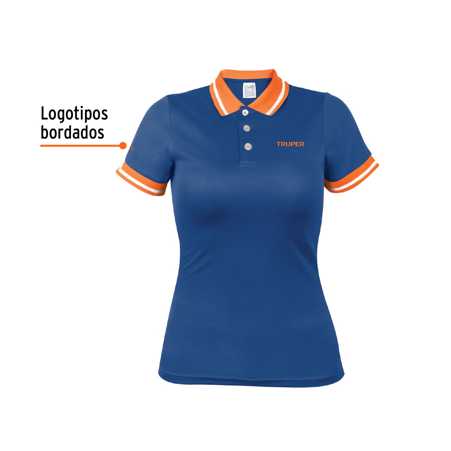 Playera polo performance para mujer color azul en talla CH