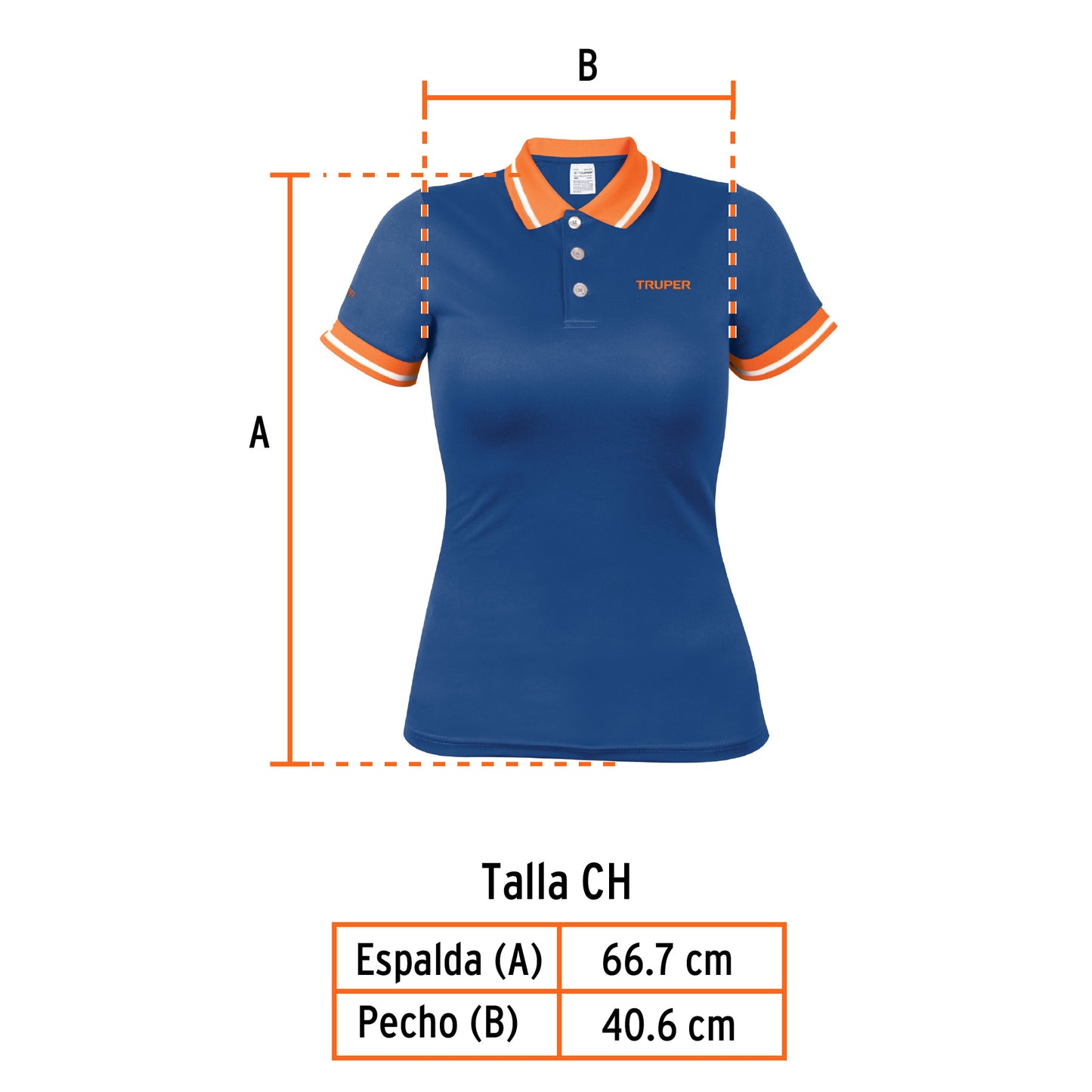 Playera polo performance para mujer color azul en talla CH
