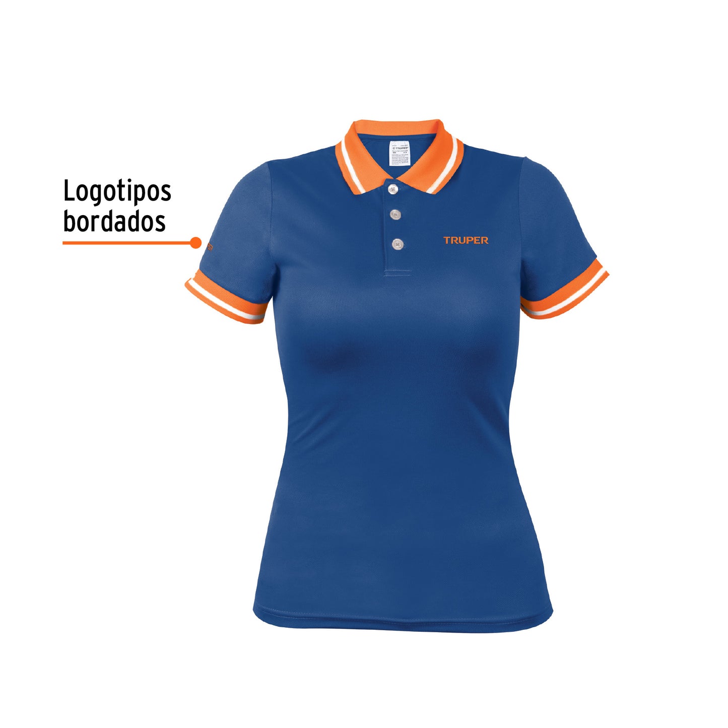 Playera polo performance para mujer color azul en talla G