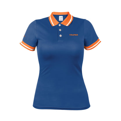 Playera polo performance para mujer color azul en talla M