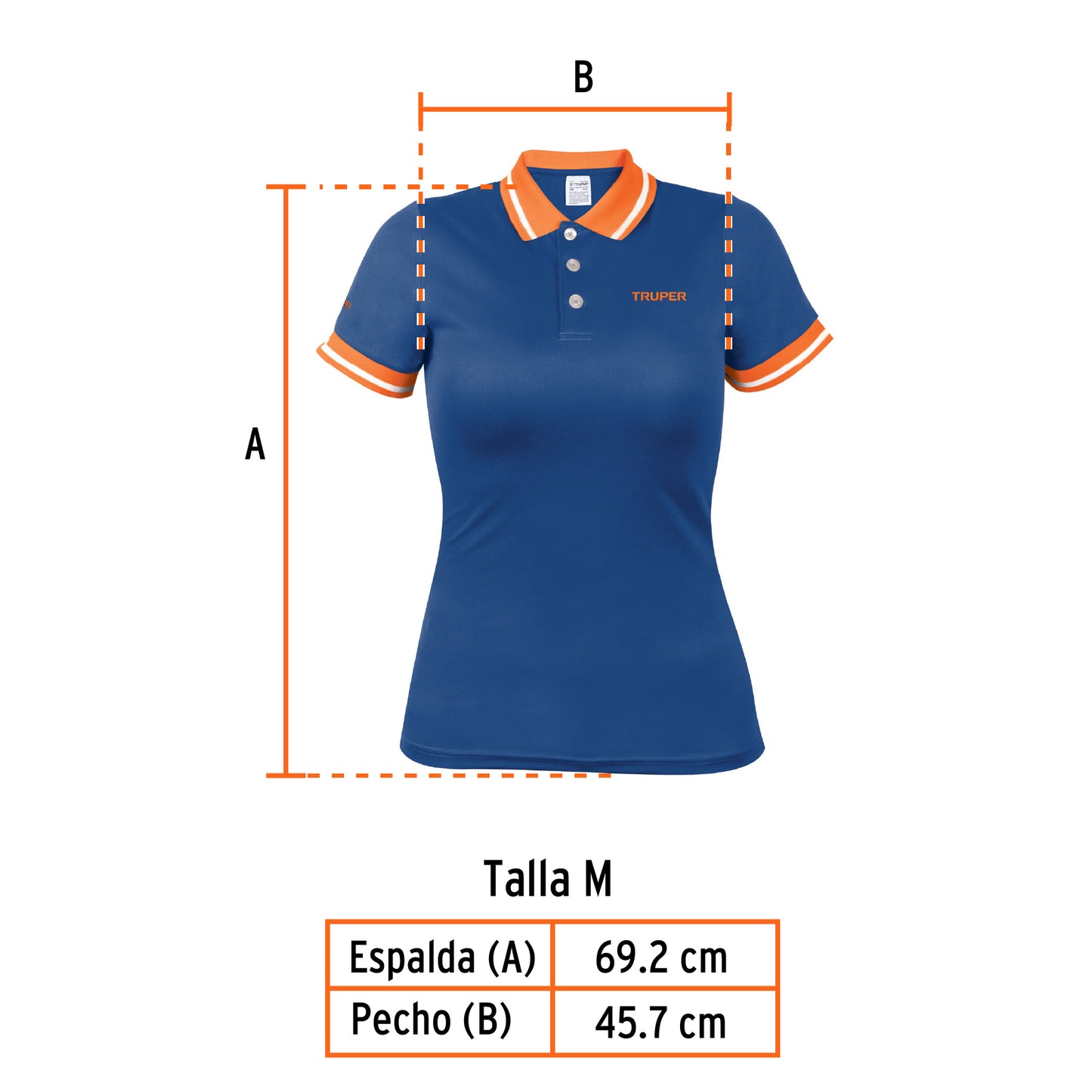 Playera polo performance para mujer color azul en talla M