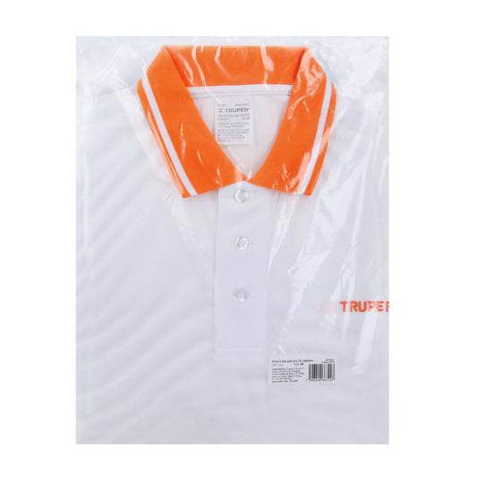 Playera polo performance para hombre blanca talla chica