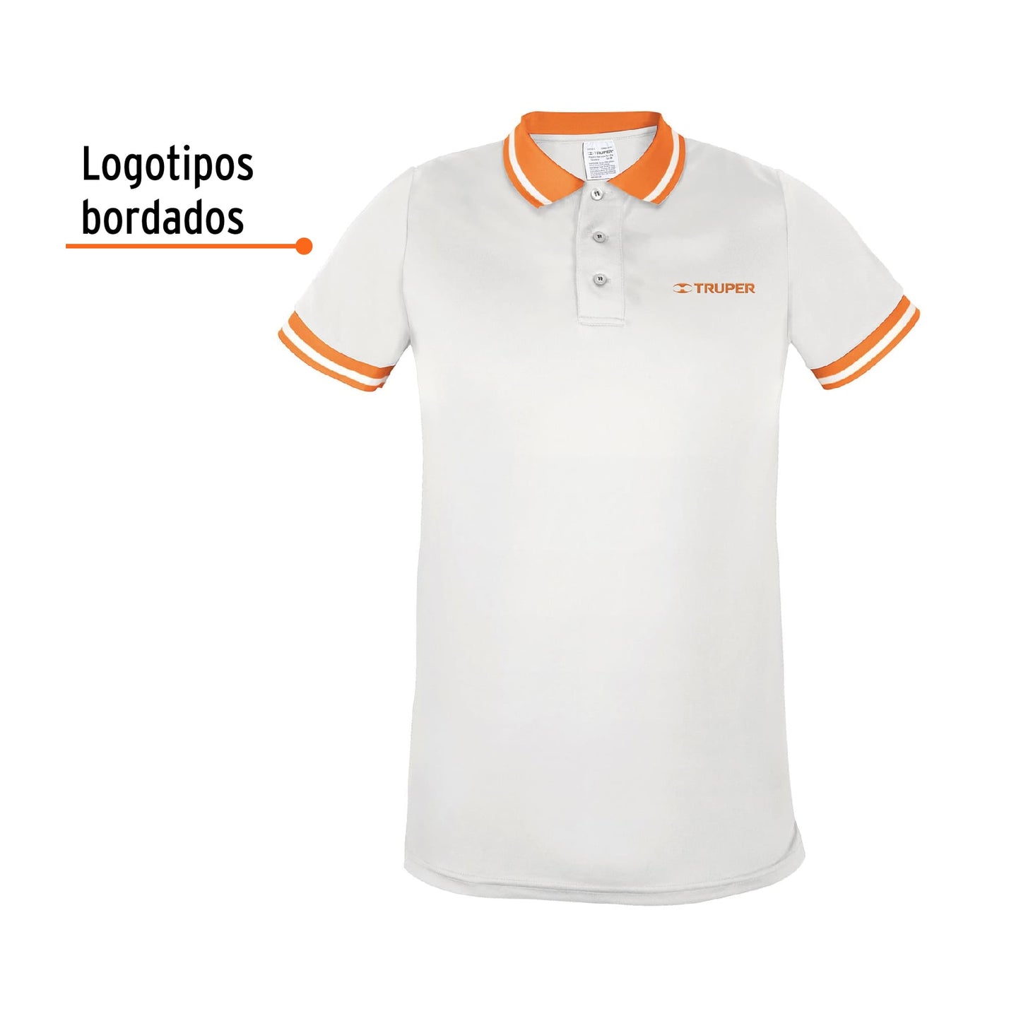 Playera polo performance para hombre blanca talla chica