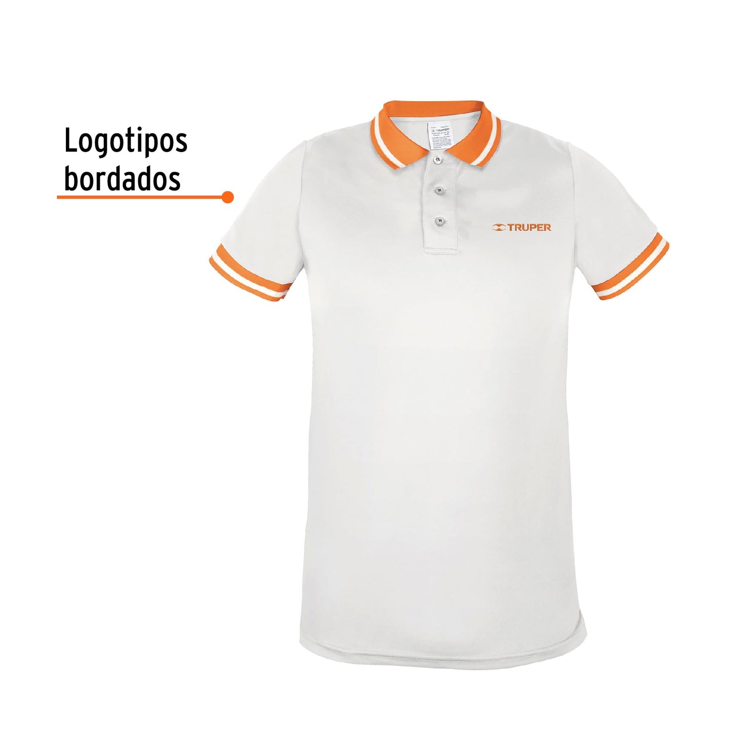 Playera polo performance para hombre blanca talla grande