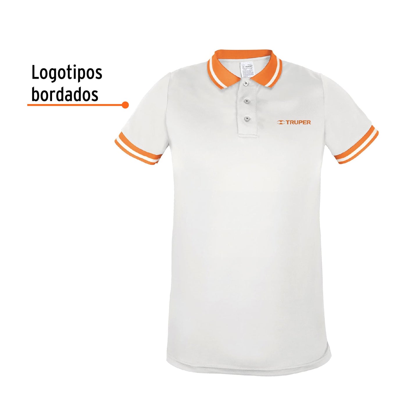 Playera polo performance para hombre blanca talla mediana