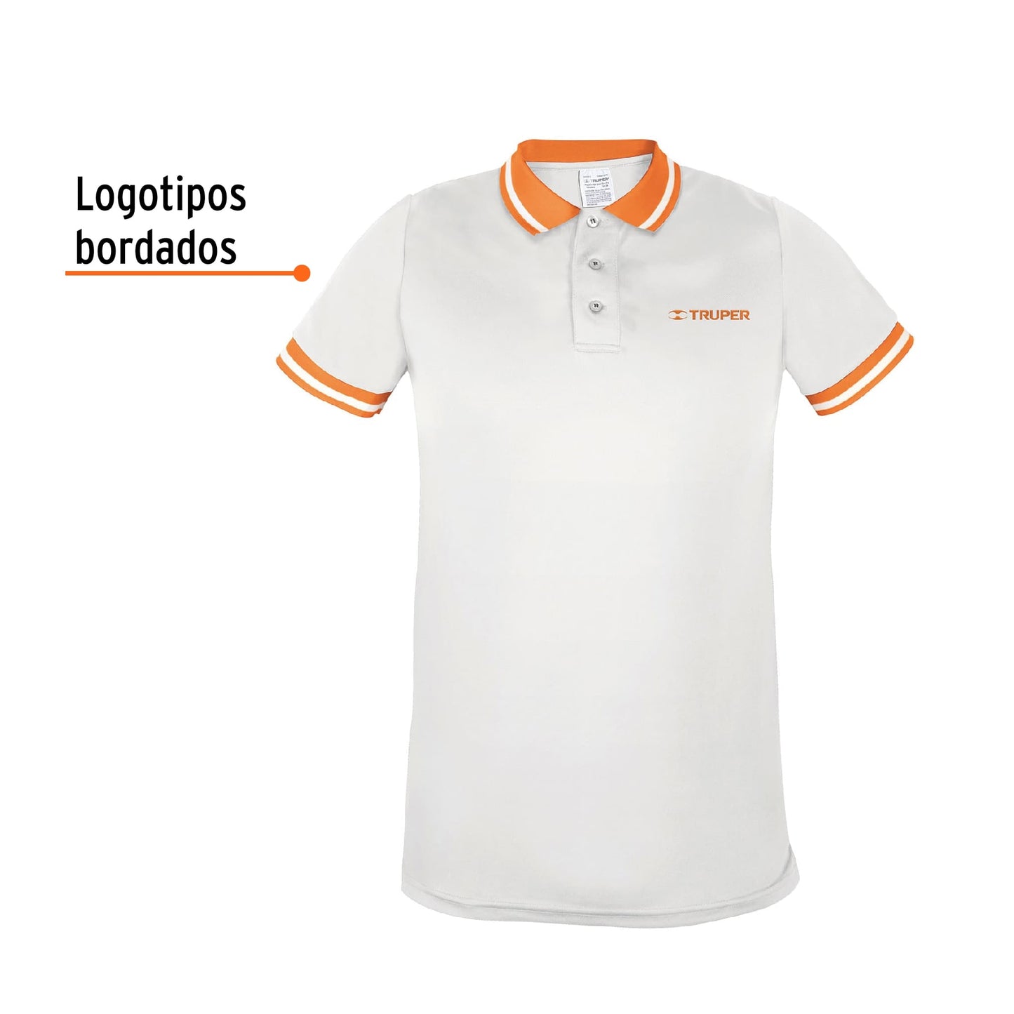 Playera polo performance para hombre blanca talla extra grande