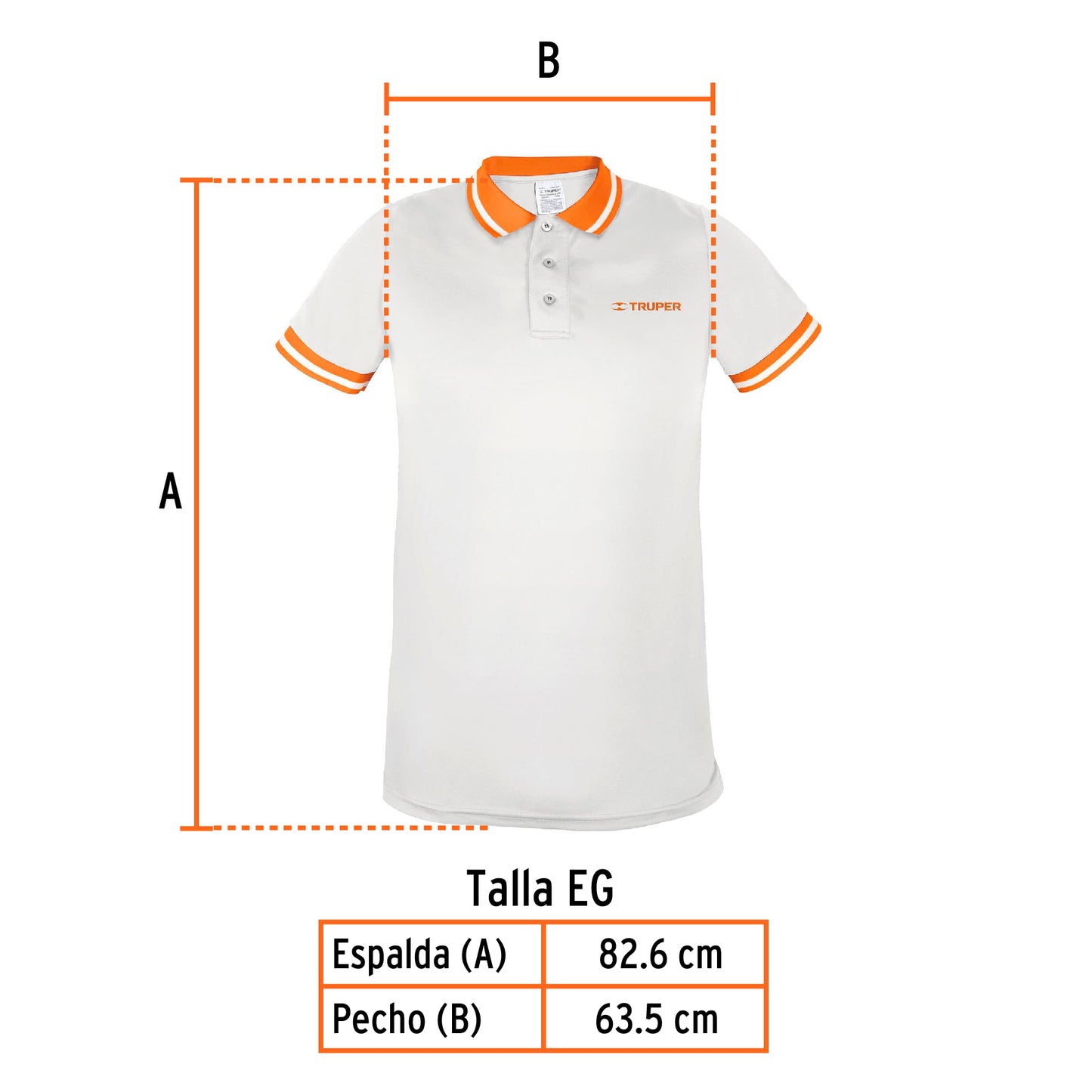 Playera polo performance para hombre blanca talla extra grande