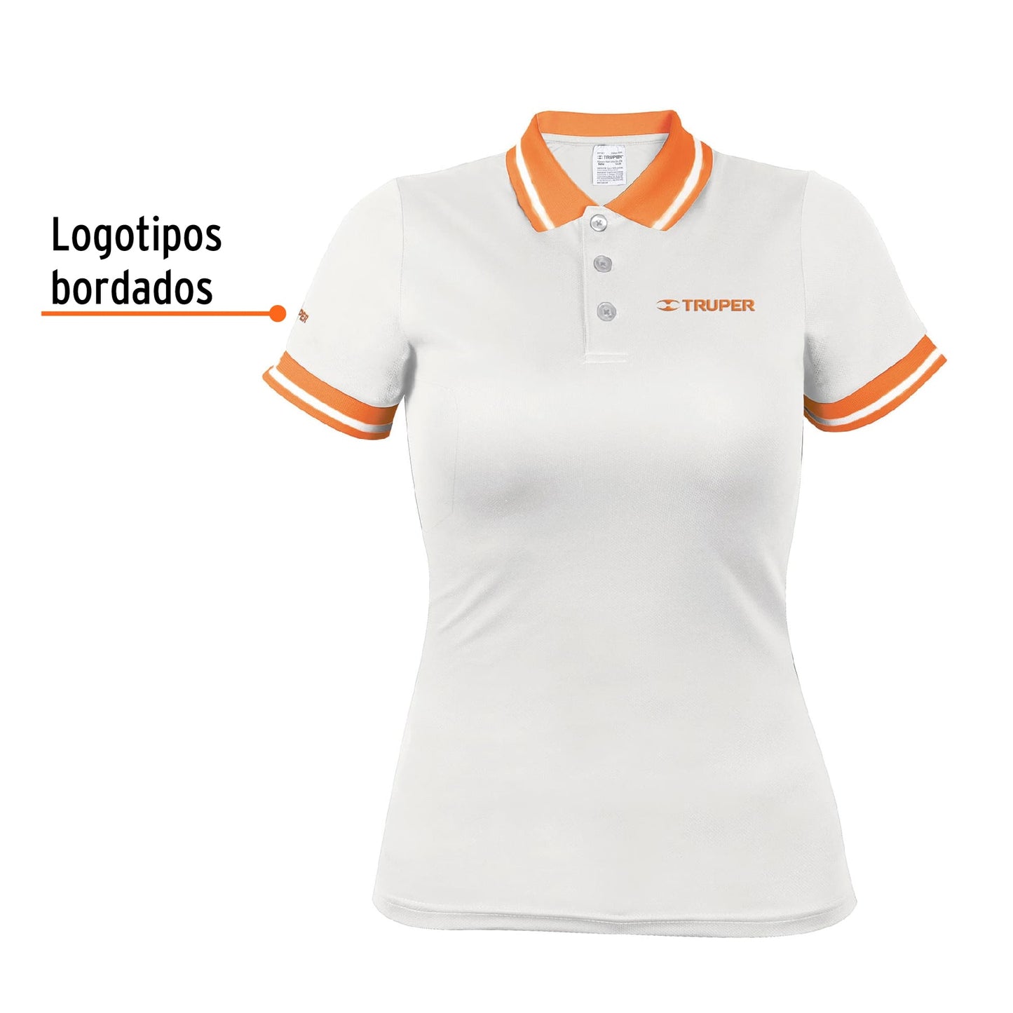 Playera polo performance para mujer blanca talla chica