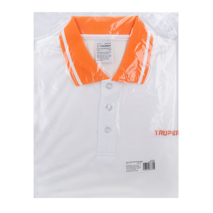 Playera polo performance para mujer blanca talla grande