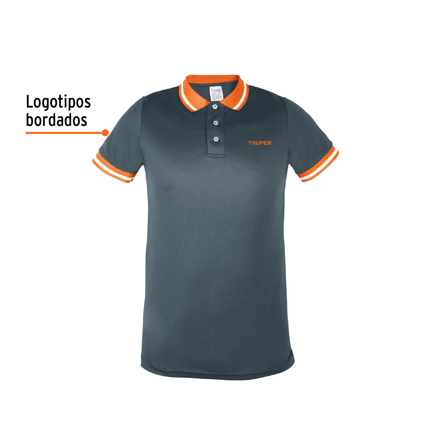 Playera polo performance para hombre gris talla chica