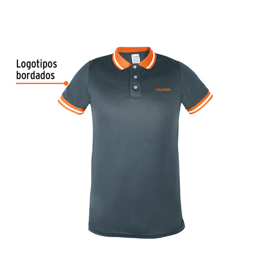 Playera polo performance para hombre gris talla chica