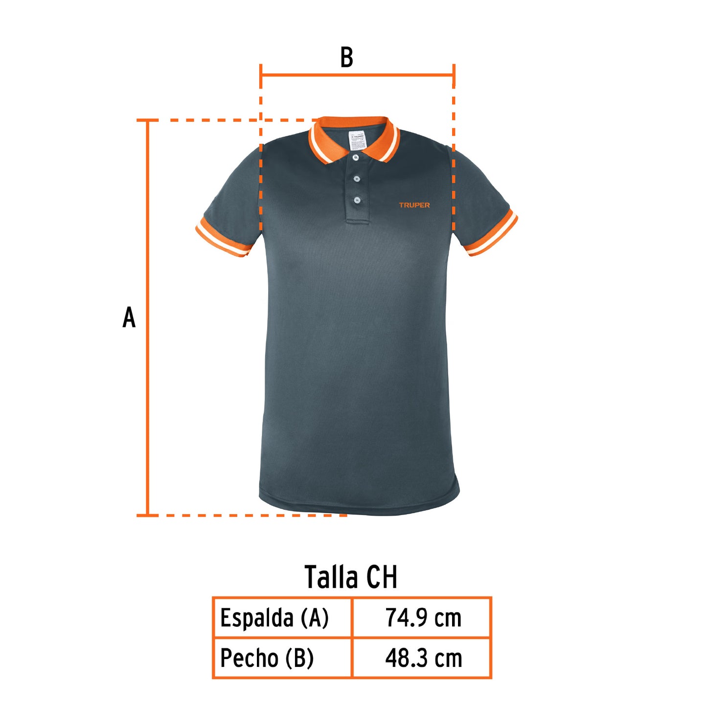 Playera polo performance para hombre gris talla chica
