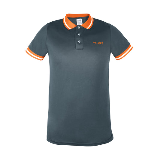 Playera polo performance para hombre gris talla grande