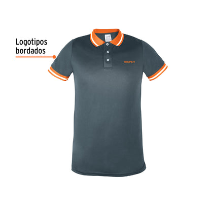 Playera polo performance para hombre gris talla grande