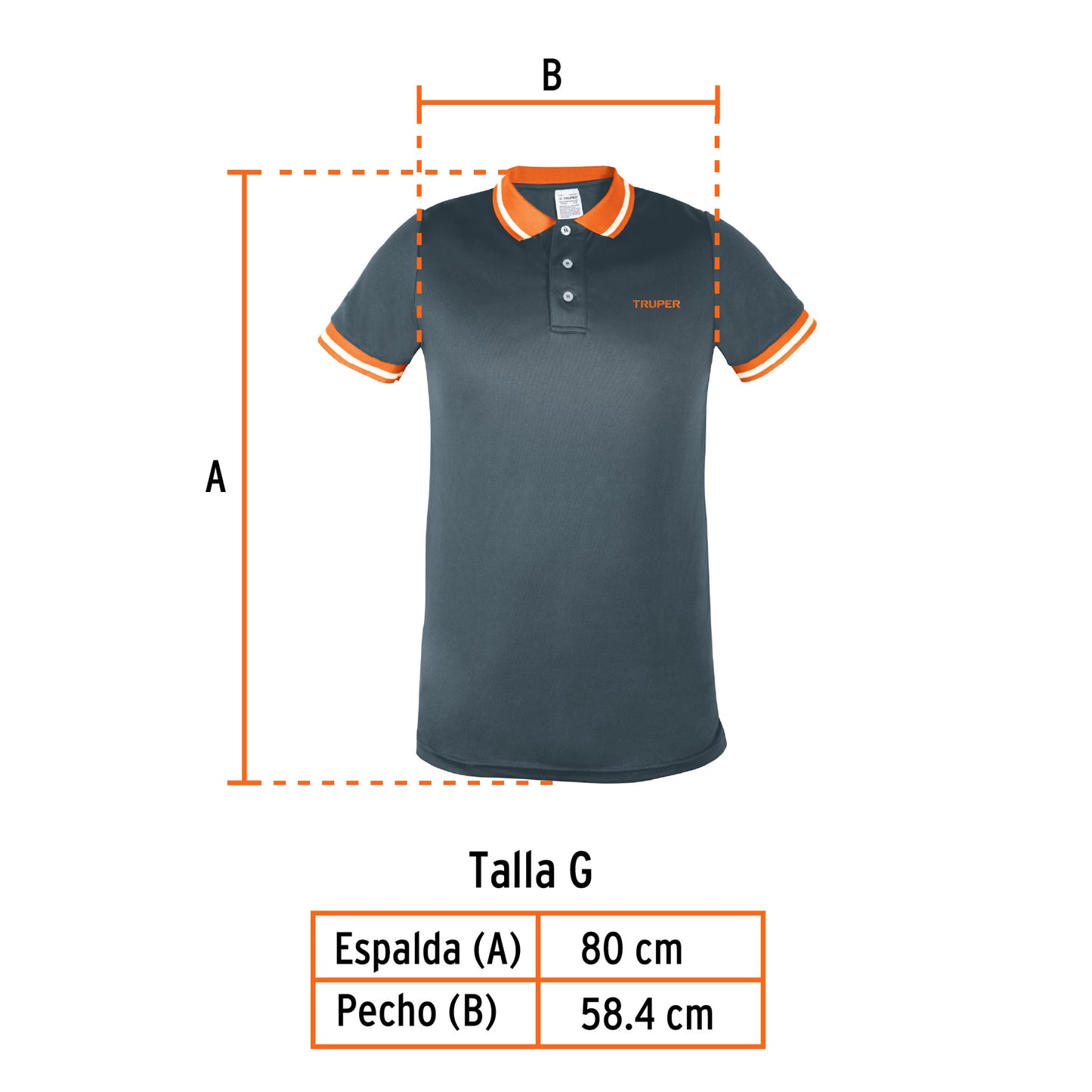 Playera polo performance para hombre gris talla grande