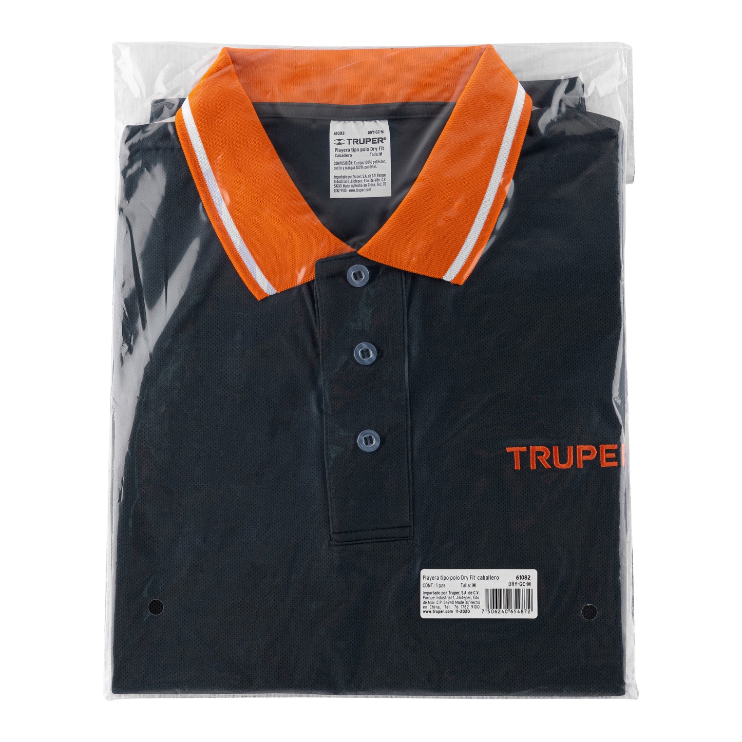 Playera polo performance para hombre gris talla mediana