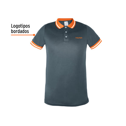 Playera polo performance para hombre gris talla mediana