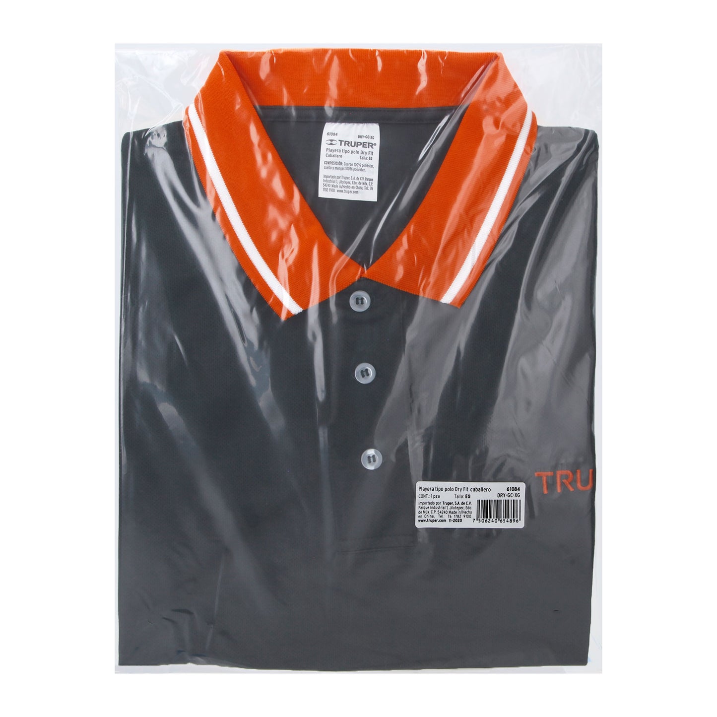 Playera polo performance para hombre gris talla extra grande
