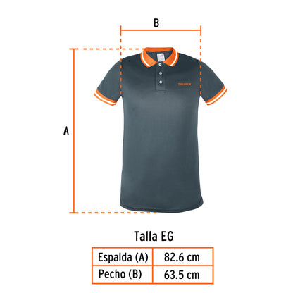 Playera polo performance para hombre gris talla extra grande