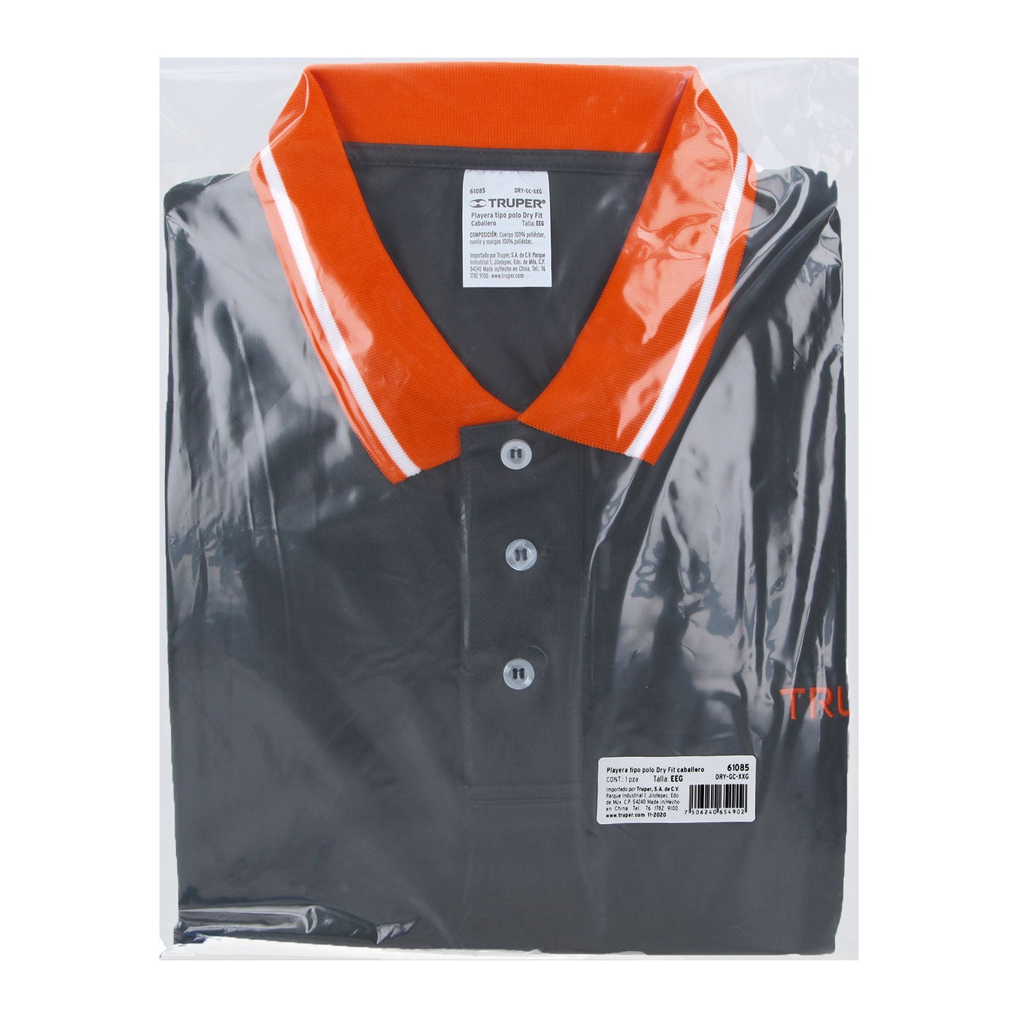 Playera polo performance para hombre gris talla extra extra grande
