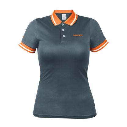Playera polo performance para mujer color gris en talla CH