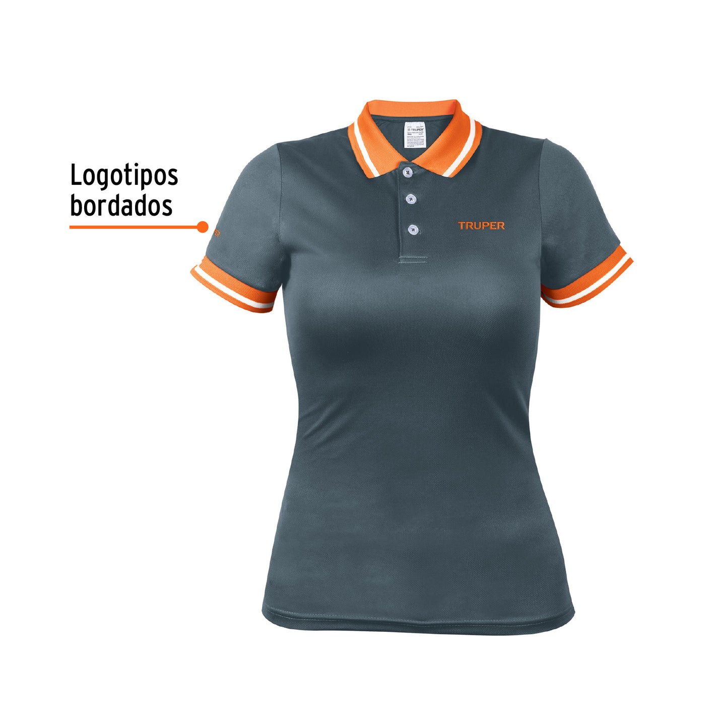 Playera polo performance para mujer color gris en talla CH